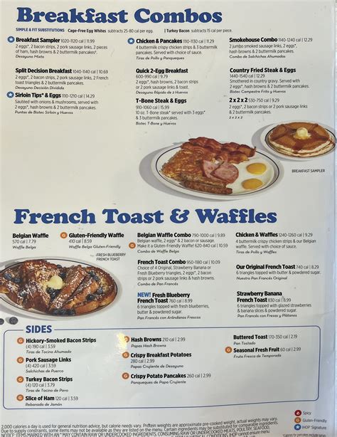 IHOP menu – SLC menu