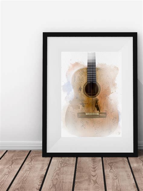 Trigger Willie Nelson's Signature Martin N-20 Watercolour Painting for ...