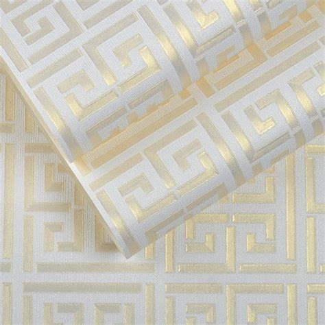 Geometric Greek Key Pattern Vinyl Wallpaper – Decorzee