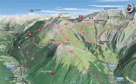 PLAN ETE - Domaine "Balme, Tour, Vallorcine," - Haute Savoie (avec ...