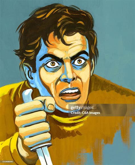 Scary Man Holding Knife High-Res Vector Graphic - Getty Images