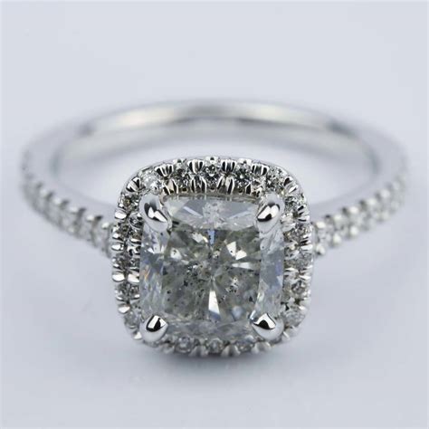 3 Carat Cushion Cut Halo Diamond Engagement Ring