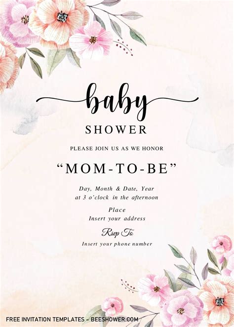 Rustic Floral Baby Shower Invitation Templates - Editable With ...