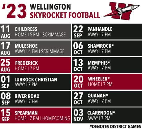 Wellington football schedule announced | Red River Sun