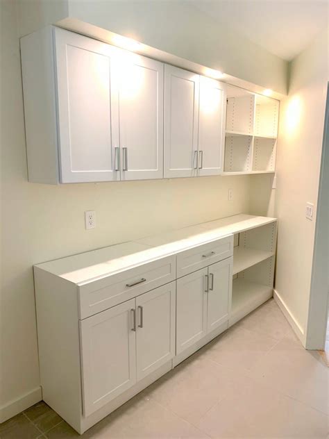 SHAKER LAUNDRY ROOM CABINETS AND OPEN SHELVING | Austin-Morgan Closets