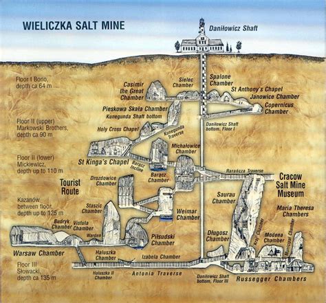 Map of Wieliczka Salt Mine, Poland | Wieliczka, Wieliczka salt mine, Poland