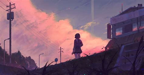 anime, 2D, artwork, moescape, landscape, digital art, anime girls ...