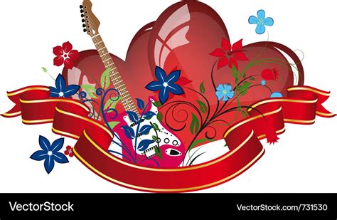 Valentines day music background Royalty Free Vector Image