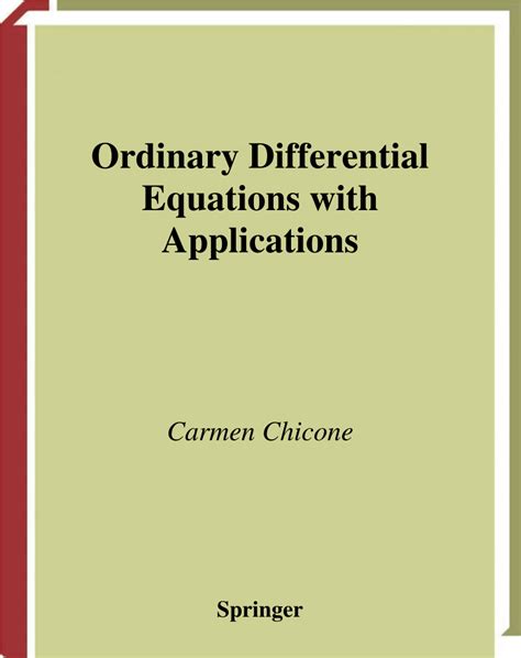 (PDF) Ordinary Differential Equations with Applications