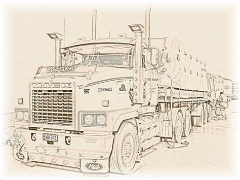 mack classic truck drawings - Google Search | Mack trucks, Classic ...