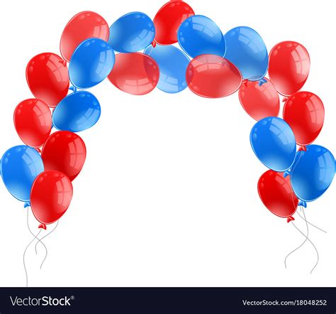 Blue and red balloons on white background Vector Image