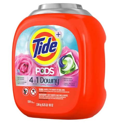 Tide Pods With Downy, Liquid Laundry Detergent Pacs, April Fresh - 104 ...