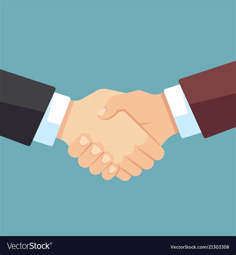 Robust handshake of businessmen business team Vector Image