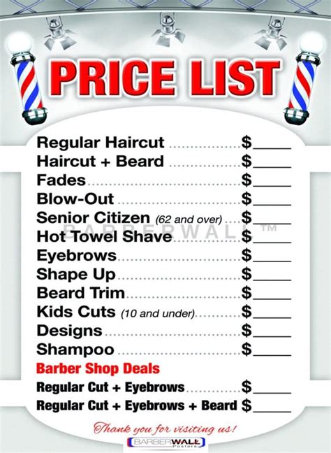 Barber Shop Price List - Barber Posters at Barberwall.com – Barberwall ...