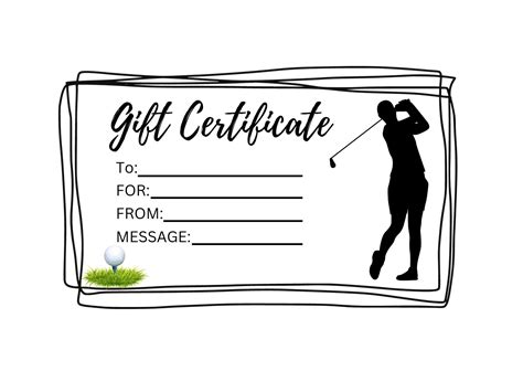 Gift Certificate Editable Template Canva Golf Gift Ideas Birthday Gift ...