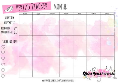 Printable Period Calendar For Girls – Calendar Template 2024