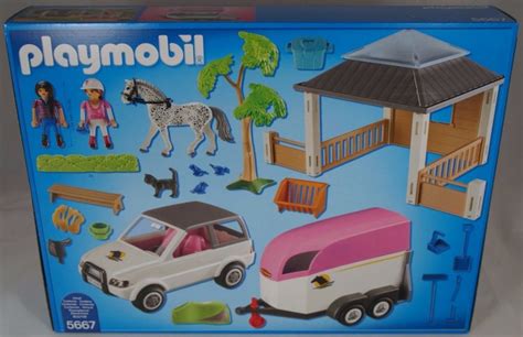 Playmobil Set: 5667v2 - Horse stable with trailer - Klickypedia