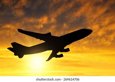 Airplane Silhouette Sunset Stock Illustration 269614706 | Shutterstock