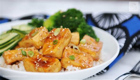 Teriyaki Tofu - Fried Dandelions