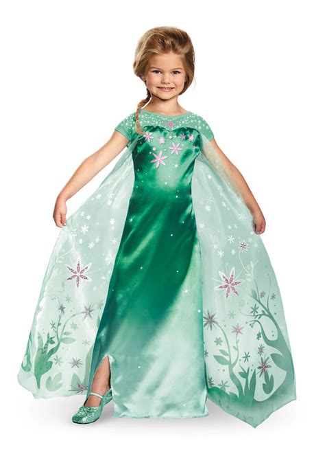 Girls Deluxe Frozen Fever Elsa Costume