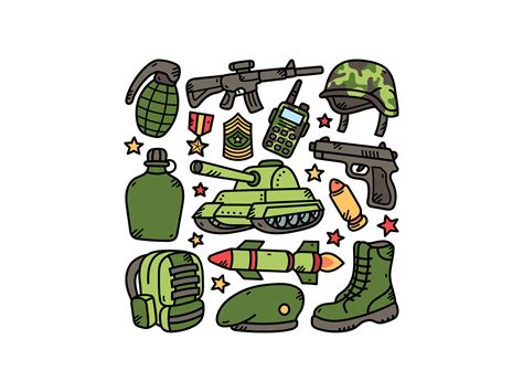 Military Doodle Set by yellowline.std on Dribbble