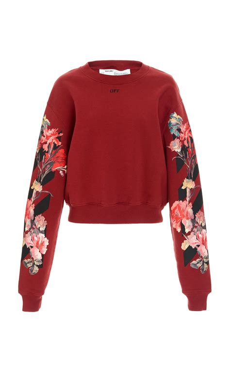 Flower Cotton Crop Crewneck by OFF-WHITE C/O VIRGIL ABLOH for Preorder ...