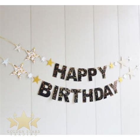 Happy Birthday Star Banner – Golden Stars Trading