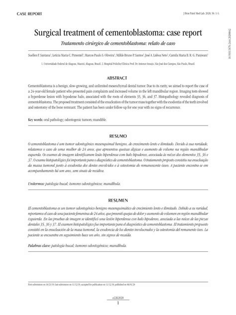 (PDF) Surgical treatment of cementoblastoma: case report - DOKUMEN.TIPS