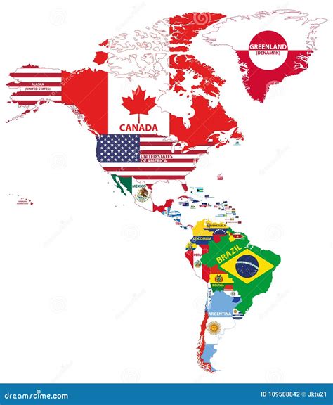 Vector Illustration Of North And South America Map With, 40% OFF