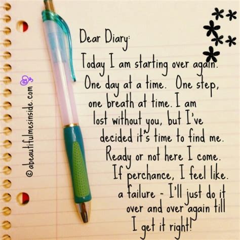 Starting over... | Dear diary, Dear diary quotes, Diary writing