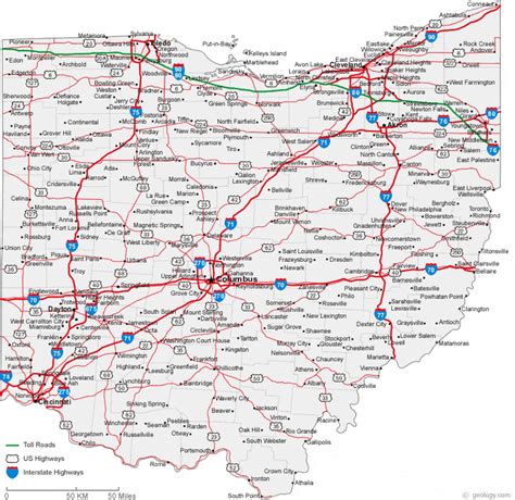 A Map Of Ohio Cities - Retha Charmane