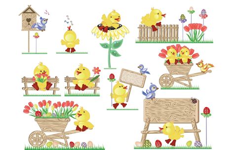 Easter Chicks Clip Art Svg Graphic by edden344 · Creative Fabrica