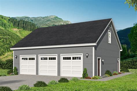 3-car Detached Garage Plan with Guest Room, Bath and Loft - 68706VR ...