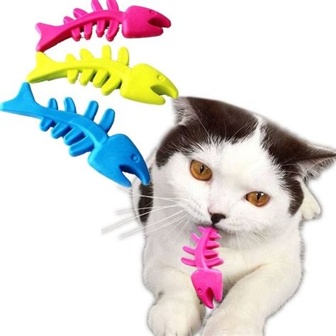 Pet Cat Chew Toys Puppy Rubber Dental Teeth Bites Bone Play Training ...