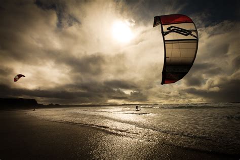 Freeride kitesurfing wallpaper: Sweet sunset session in the waves