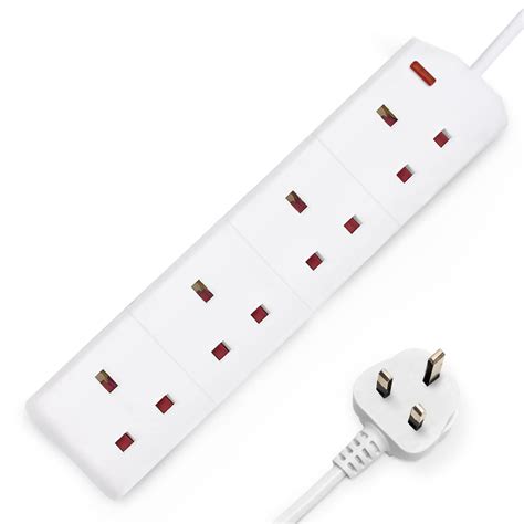 Buy DESIRETECH White Electric Extension Lead - 4 Gang, 2 Metre Cable ...