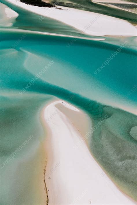 Aerial view of Whitehaven beach, Australia - Stock Image - C042/5554 ...