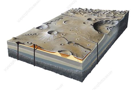 Moon surface features, artwork - Stock Image - R344/0103 - Science ...