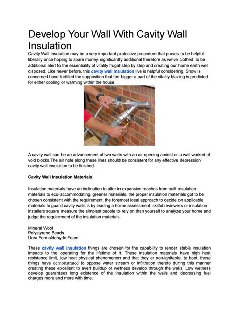 Develop Your Wall With Cavity Wall Insulation by Safer Insulation - Issuu