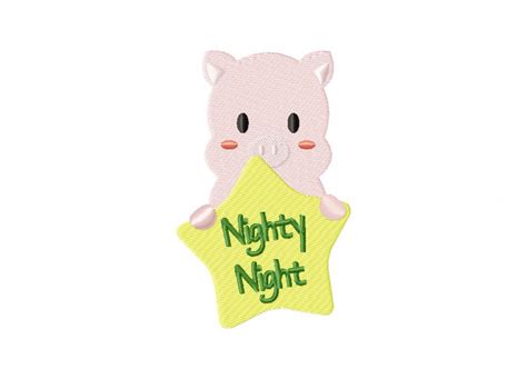 Nighty Night Piggy Includes Both Applique and Stitched – Daily Embroidery