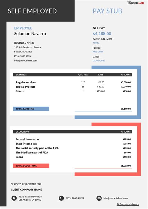 10 Pay Stub Templates Word Excel Pdf Formats - Free Word Template