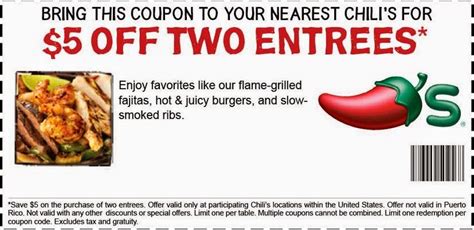 Chilis Printable Coupons October 2014