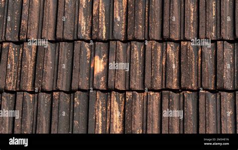 Roof tiles close-up texture background, brick Stock Photo - Alamy