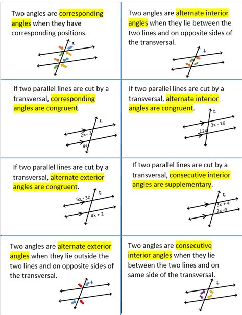 Worksheet 3 Parallel Lines Cut By Transversal