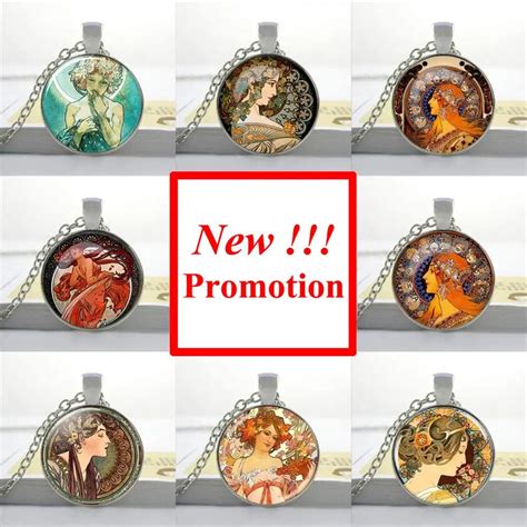 2017 New Fashion Alphonse Mucha Necklace Alphonse Mucha Pendant ...