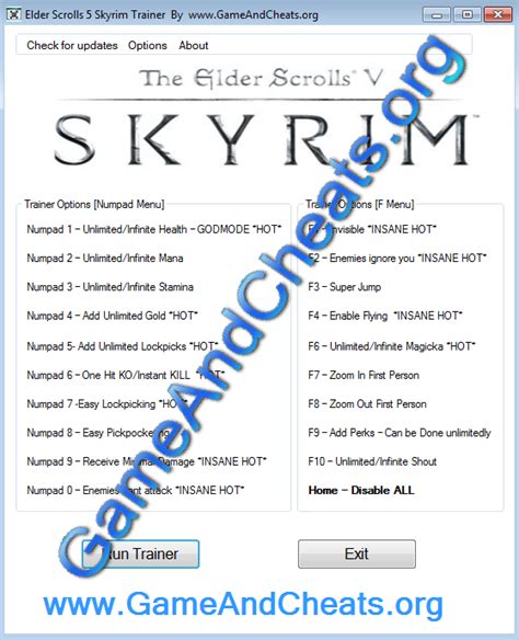 The Elder Scrolls V Skyrim Trainer +70 – PC/Ps3/Xbox Cheat – GODMODE ...