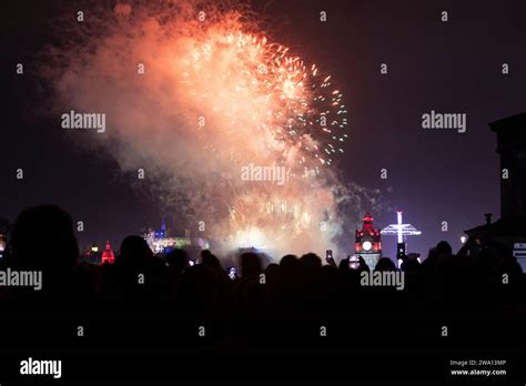 Edinburgh. Scotland 1st January 202u. Fireworks over the Edinburgh ...