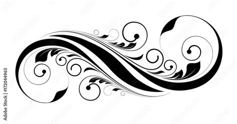 Swirl Flourish Vector Shape - clip-art vector illustration Stock Vector ...