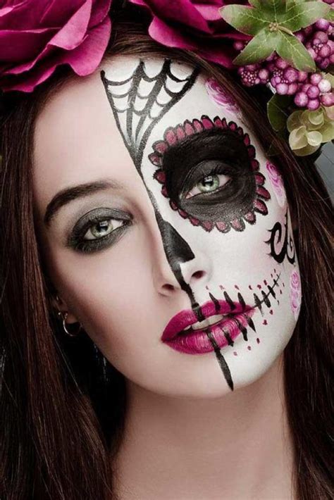 33 Simple Sugar Skull Makeup looks-2018 DIY Halloween Makeup Ideas ...