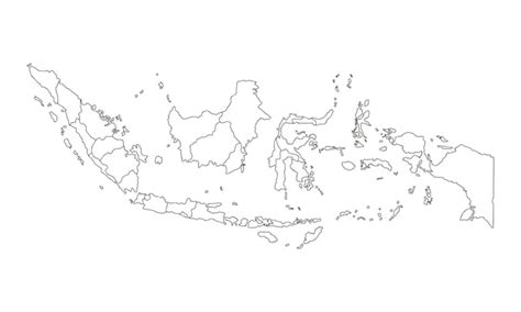 Premium Vector | White background of Indonesia map with line art design